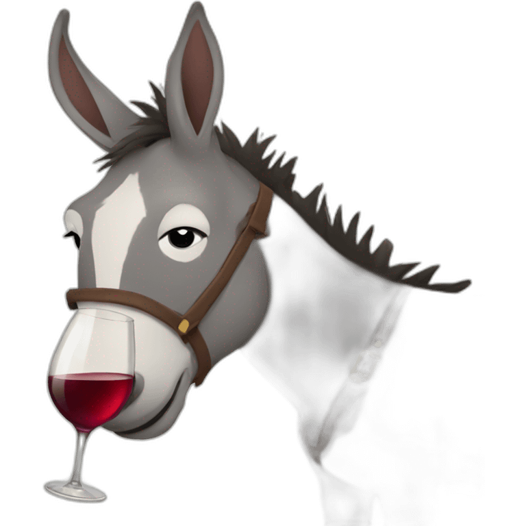 Donkey drinking wine  emoji