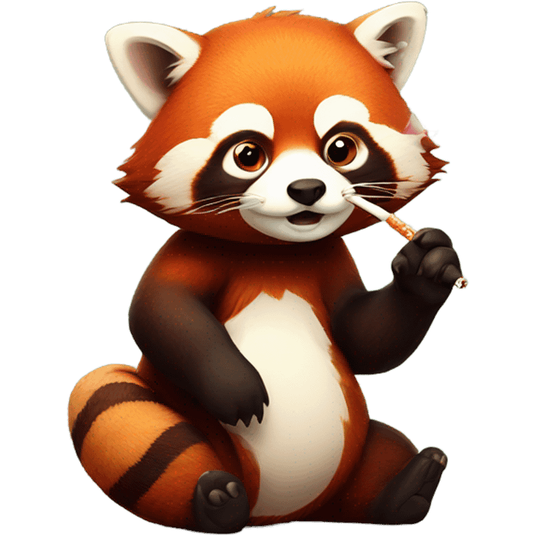 Red panda smoking emoji