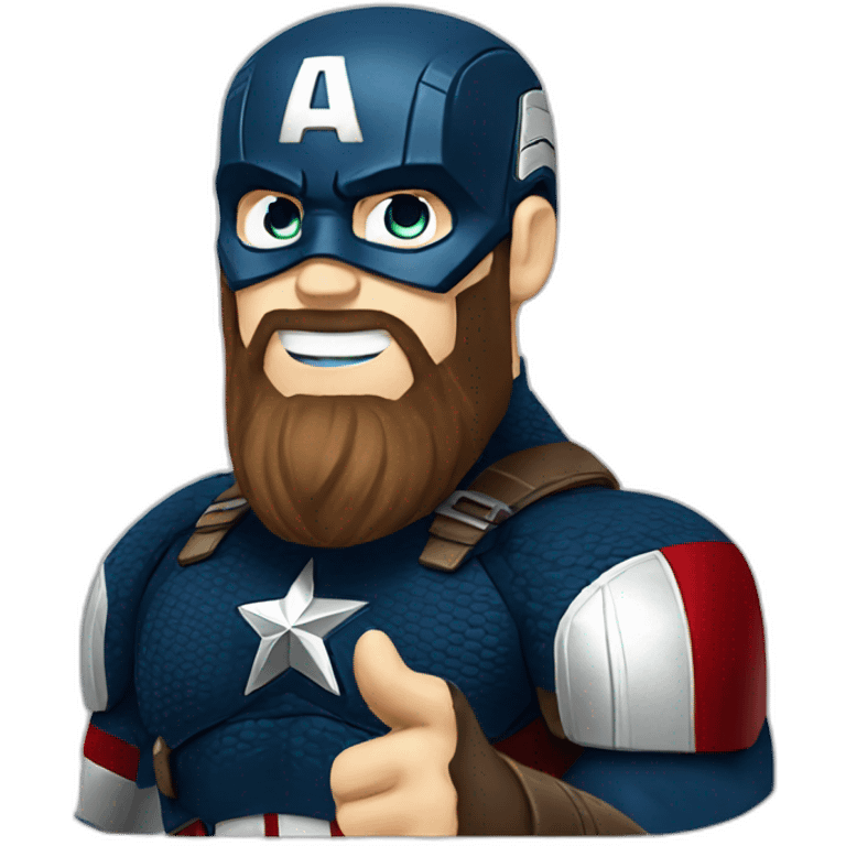 Bearded Captain america thumb up emoji