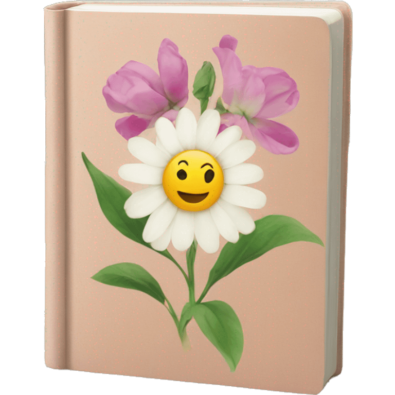 book with flower printed on the cover emoji