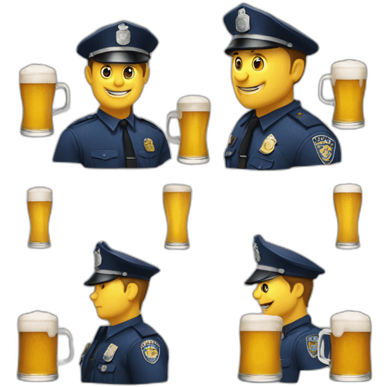 Police qui boit une bière  emoji