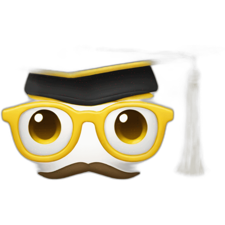 yellow-emoji-head-with-glasses-and-with-mortarboard-on-its-head emoji