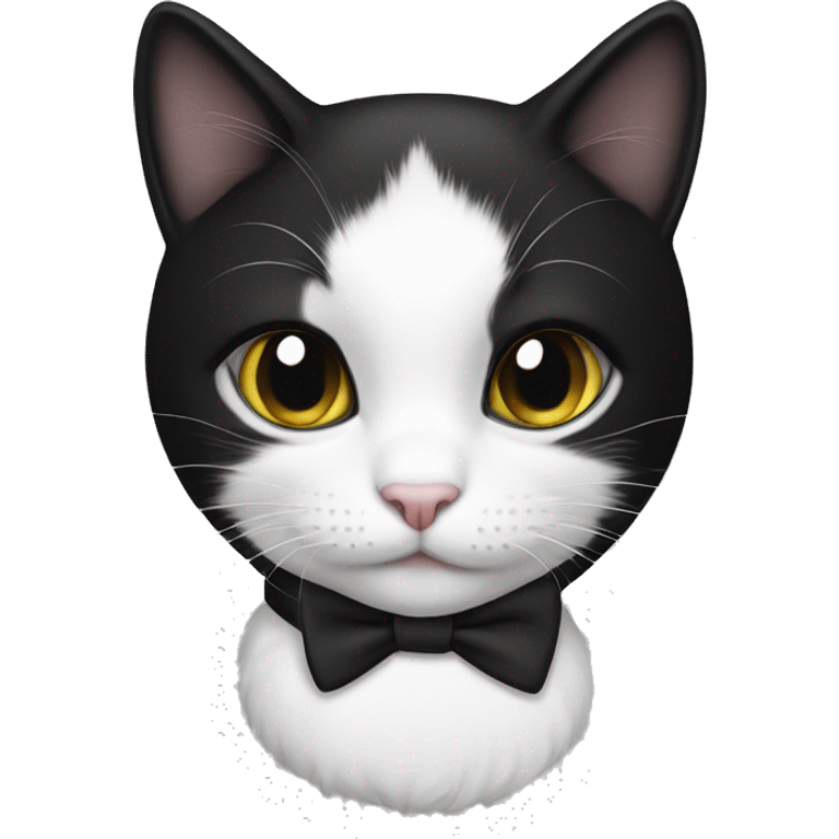 black and white tuxedo girl cat emoji