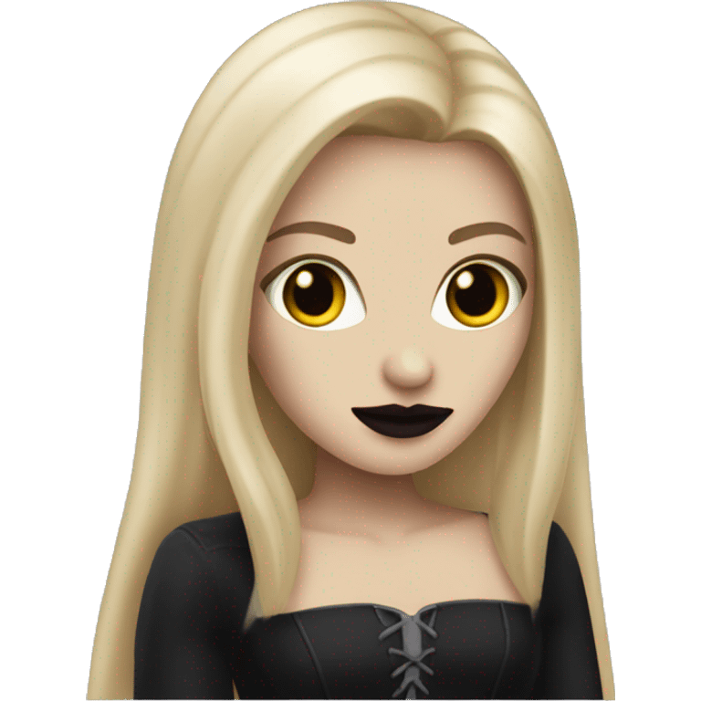 blonde vampire with long blonde straight hair and dark lipstick emoji