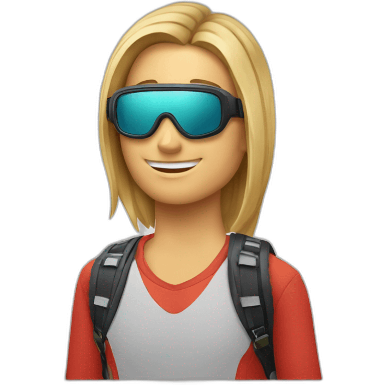 Destru à das lunettes de ski et il a des lockes emoji