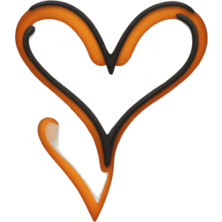 Black and orange heart  emoji