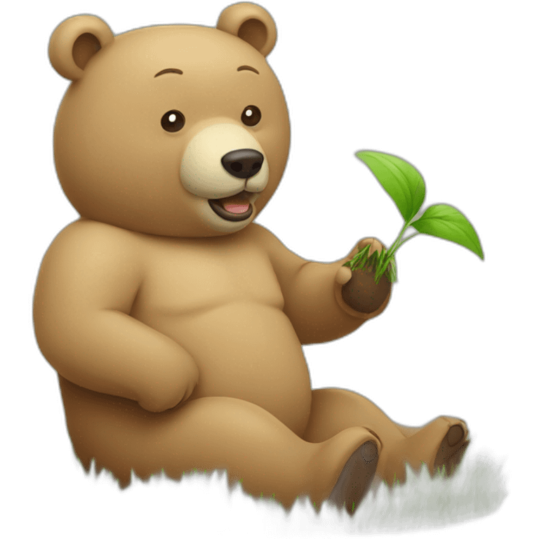 bears eating grass emoji