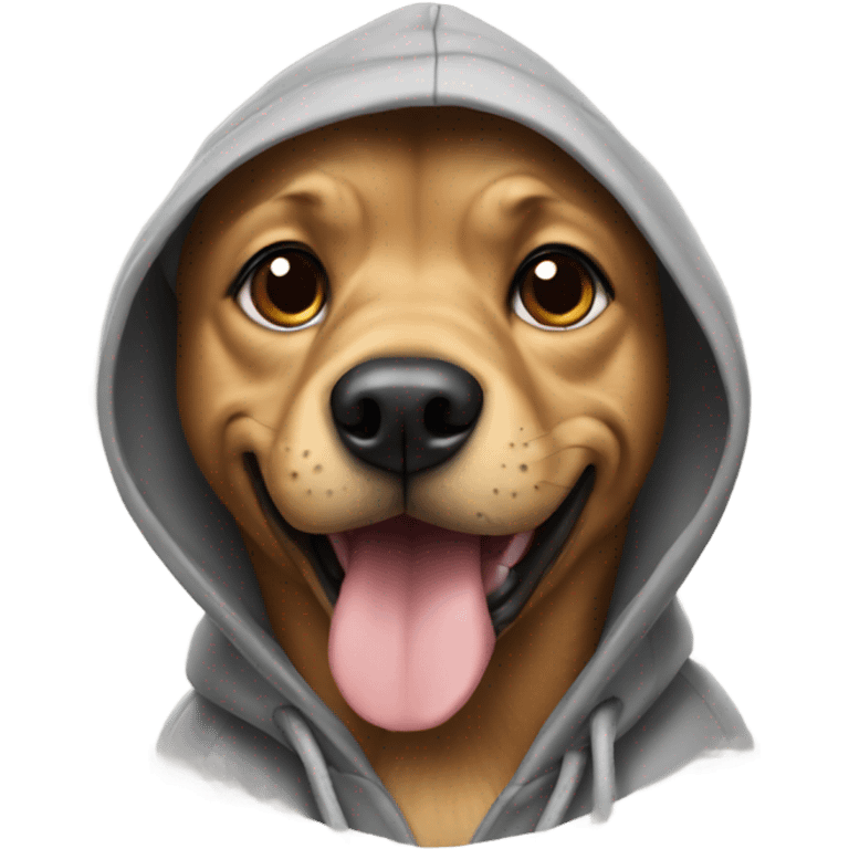 Dog wearing hoodie emoji