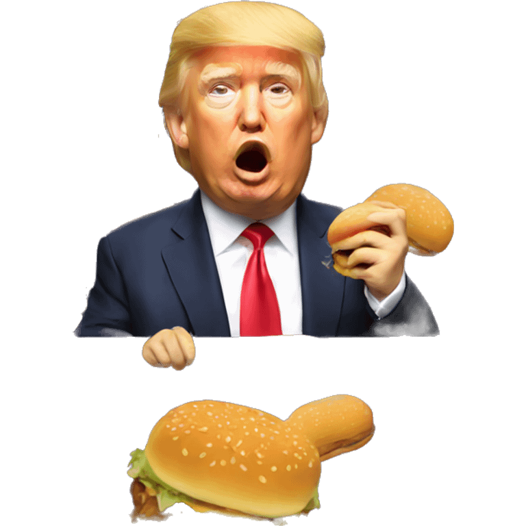 Donald Trump eating a hamburger  emoji