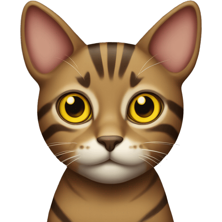 Striped brown cat with yellow eyes  emoji