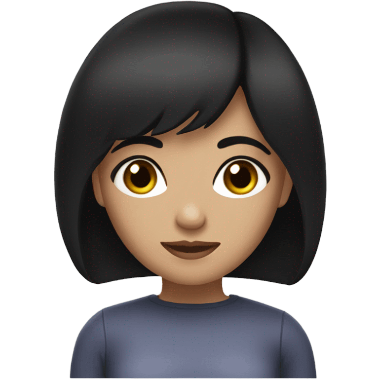 a brunette girl, black eyes, short black hair emoji