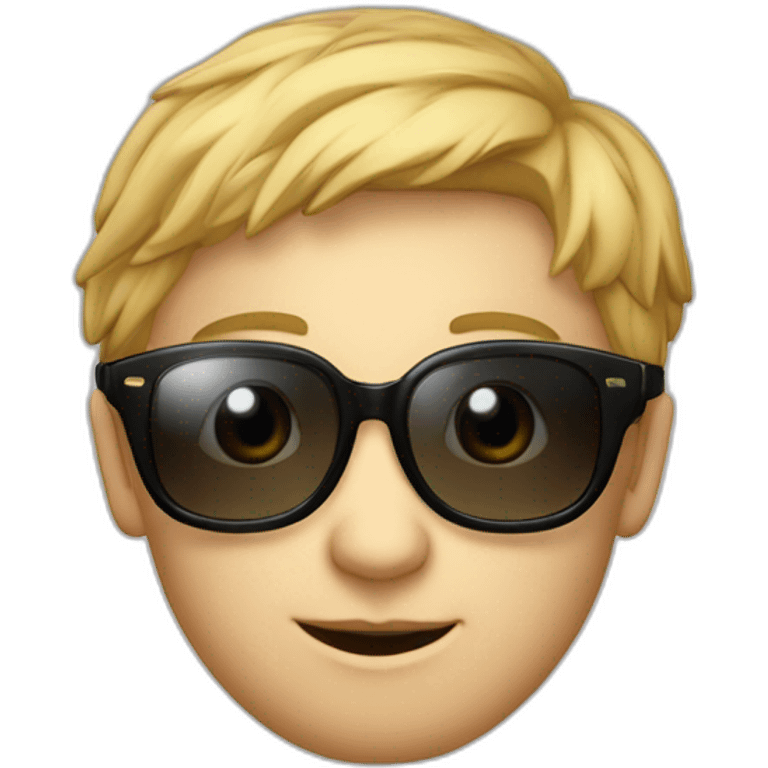 Bobo parisien mâle petite lunette grand coeur emoji