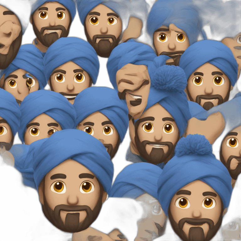 Sikh man with blue bobble hat emoji