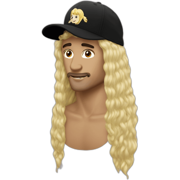 heavy metal blonde mullet dad hat emoji