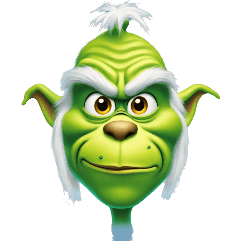 The grinch with a smirk, but he is blue emoji