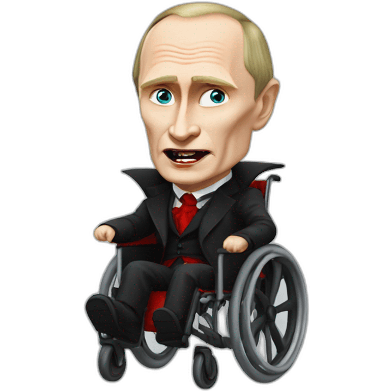 vladimir putin dressed as dracula wheelchair halloween mood emoji