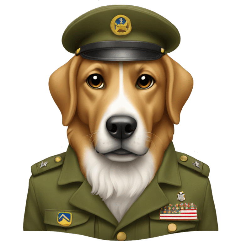 Dog in army emoji