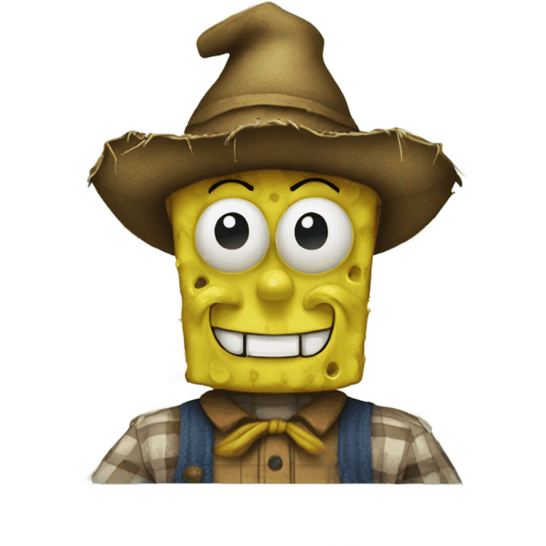 SpongeBob as a scarecrow  emoji