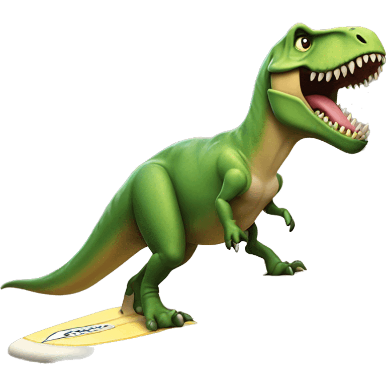 t-rex on surfboard emoji