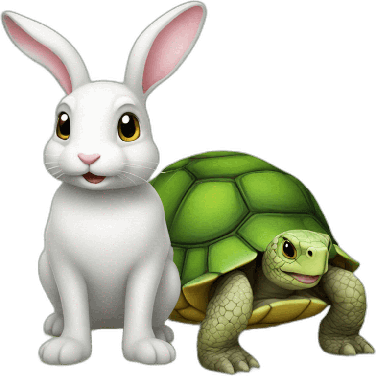 Lapin et tortue emoji