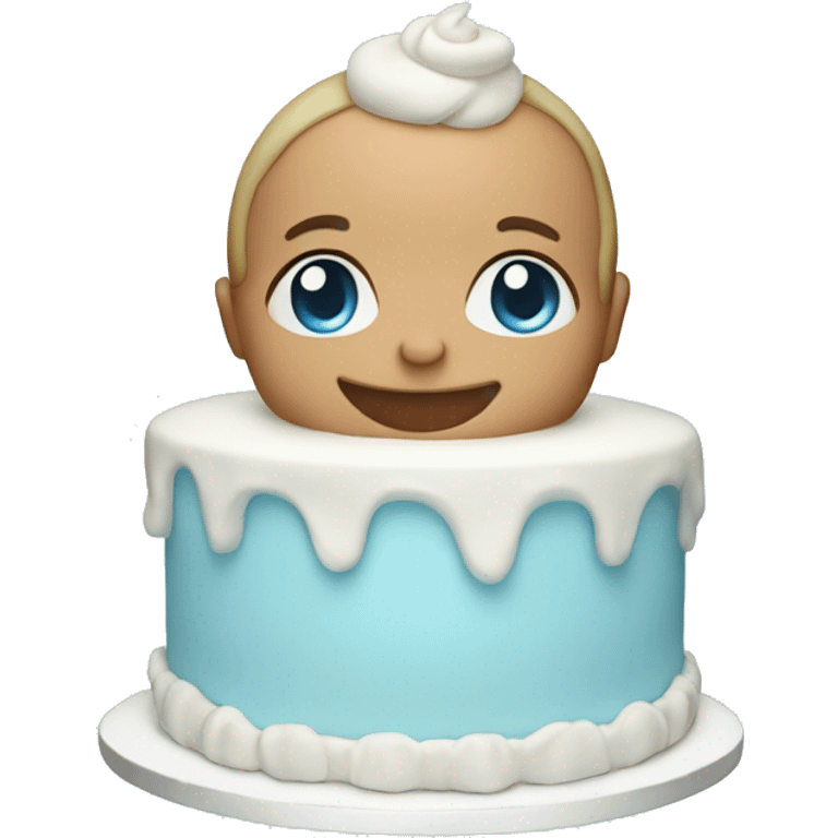 Baby blue cake emoji