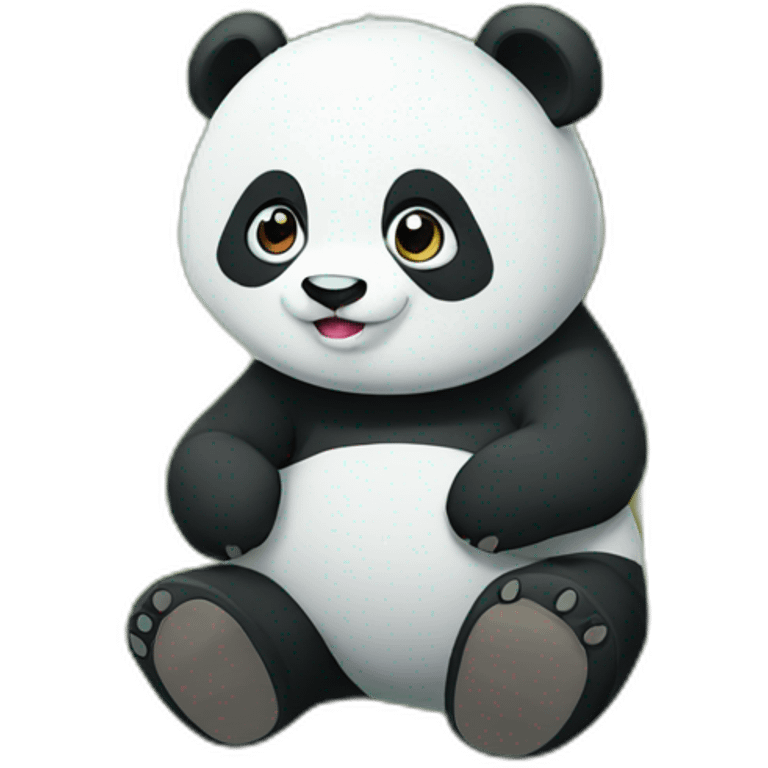 an anime panda in the forest emoji