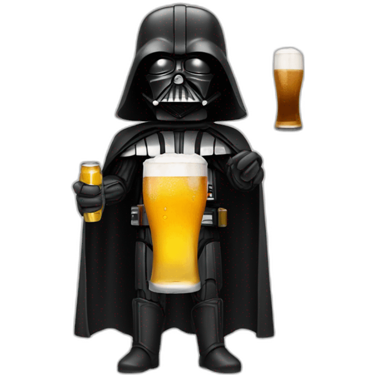 Death vador with a beer  emoji