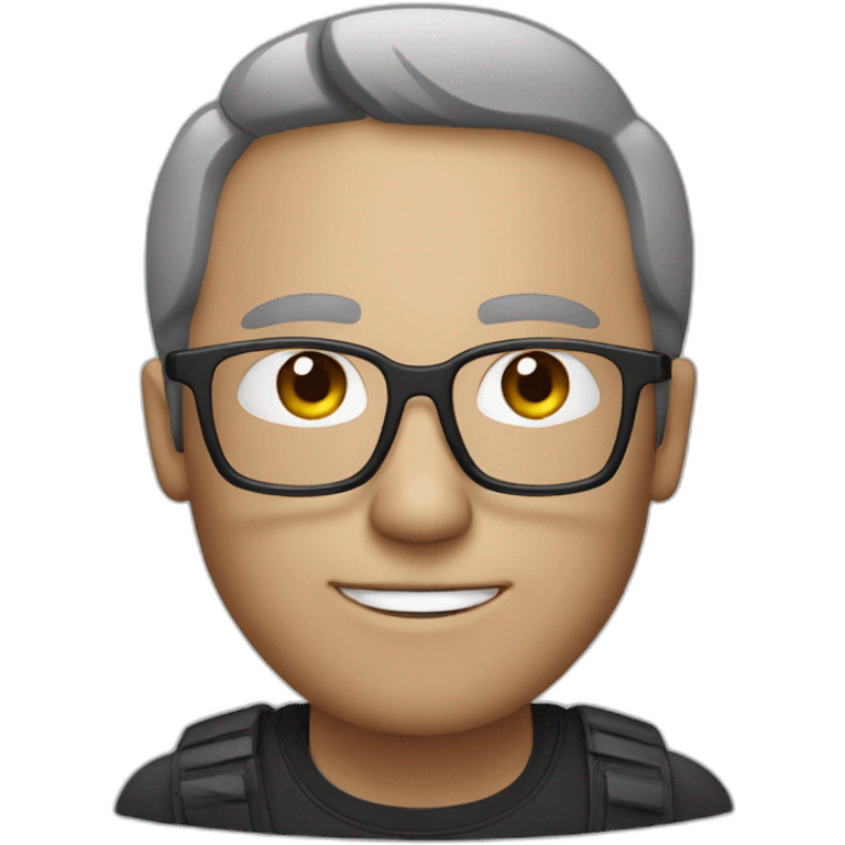 man with glasses and pc emoji