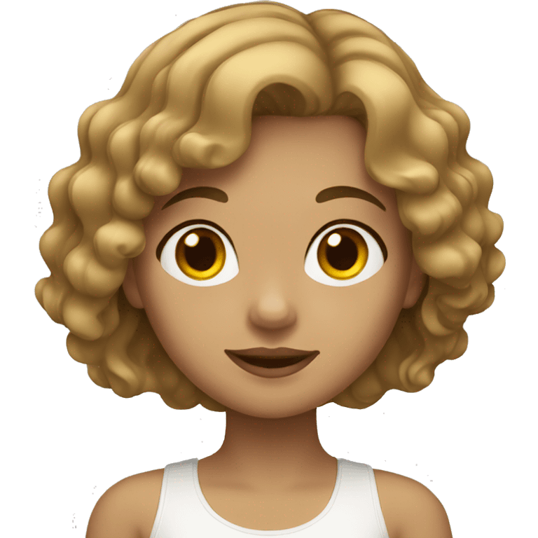 girl with wavy dark blonde hair emoji