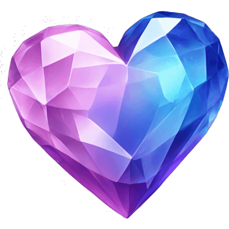 One pink, purple and blue crystal heart  emoji