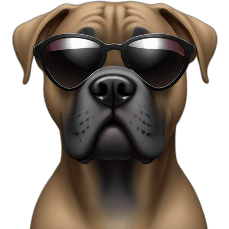 Black Cane Corso with Heart sunglasses emoji