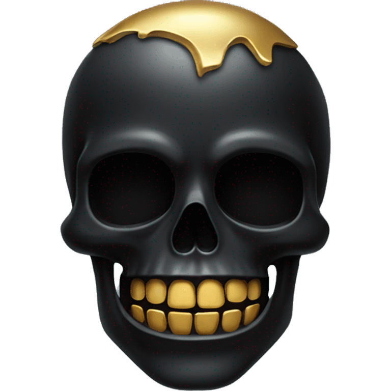 black skull with golden teeth  emoji