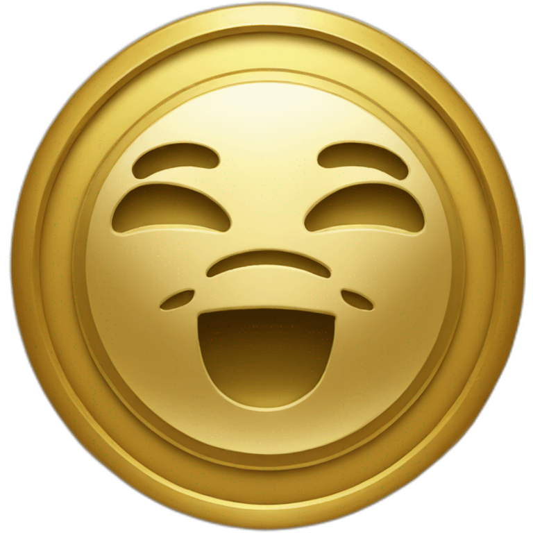 gold emblem with seal face emoji