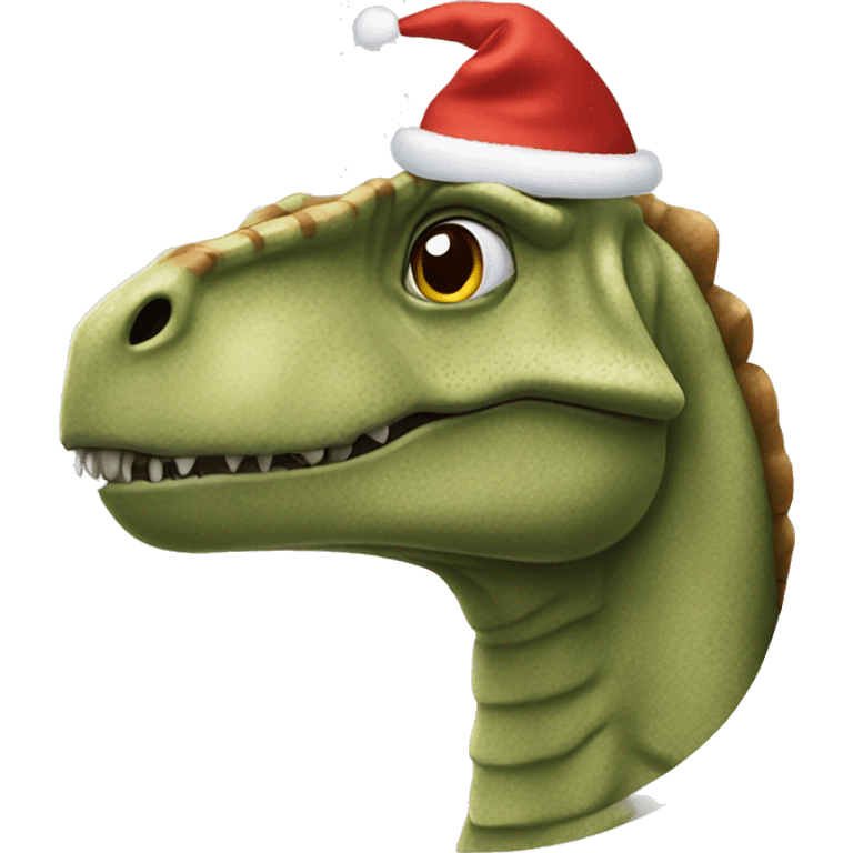 Un dinosaure père Noël  emoji