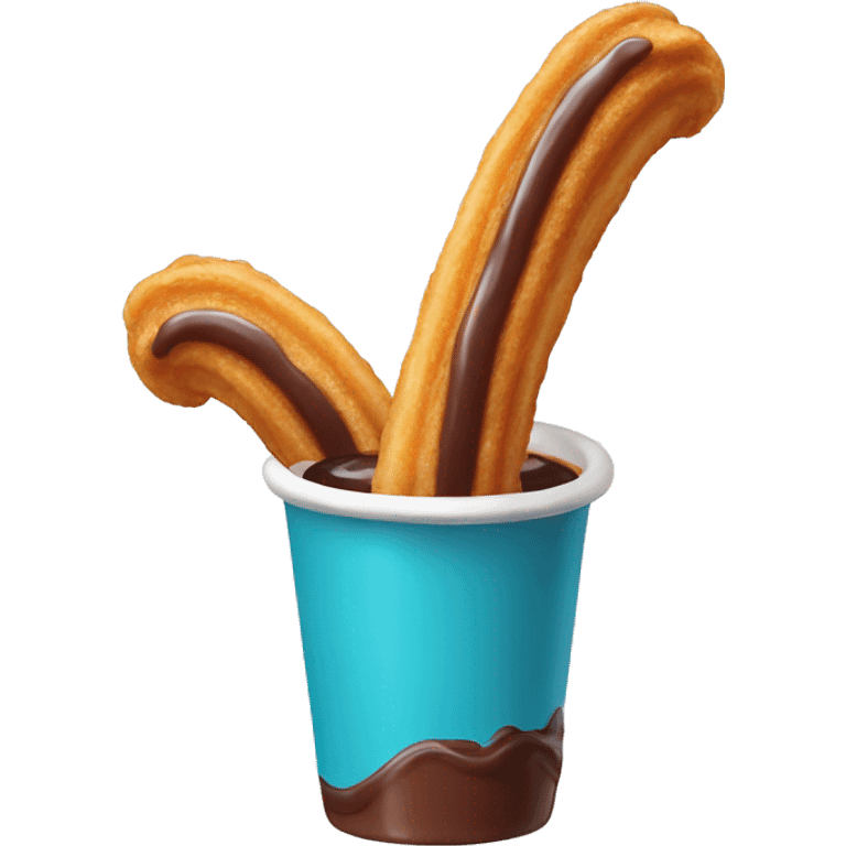 Churro with chocolate dipped tip emoji