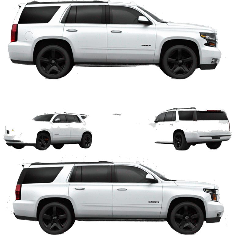 Chevy Tahoe white with black logo and black wheels emoji