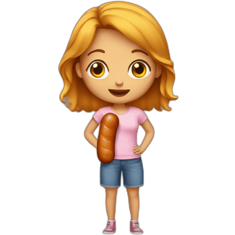 Girl with sausage emoji