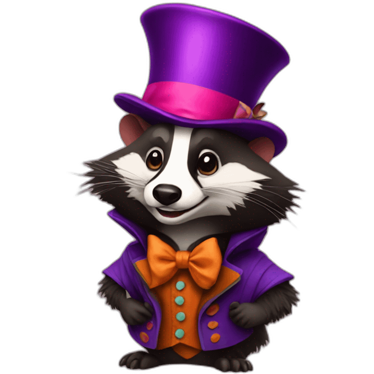 badger dressed as mad hatter emoji