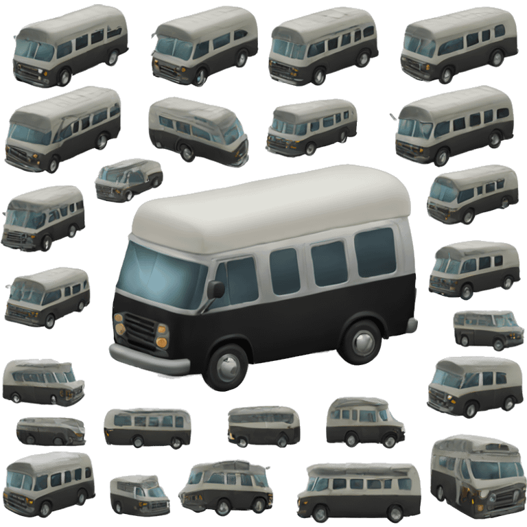 Black Camping Bus  emoji