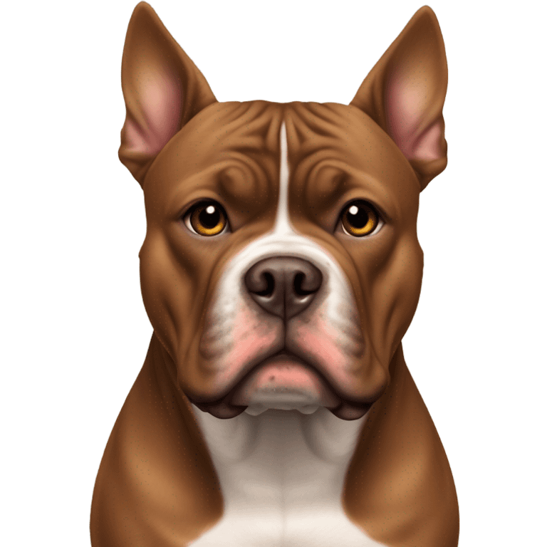 Brown american bully dog pointy ears emoji