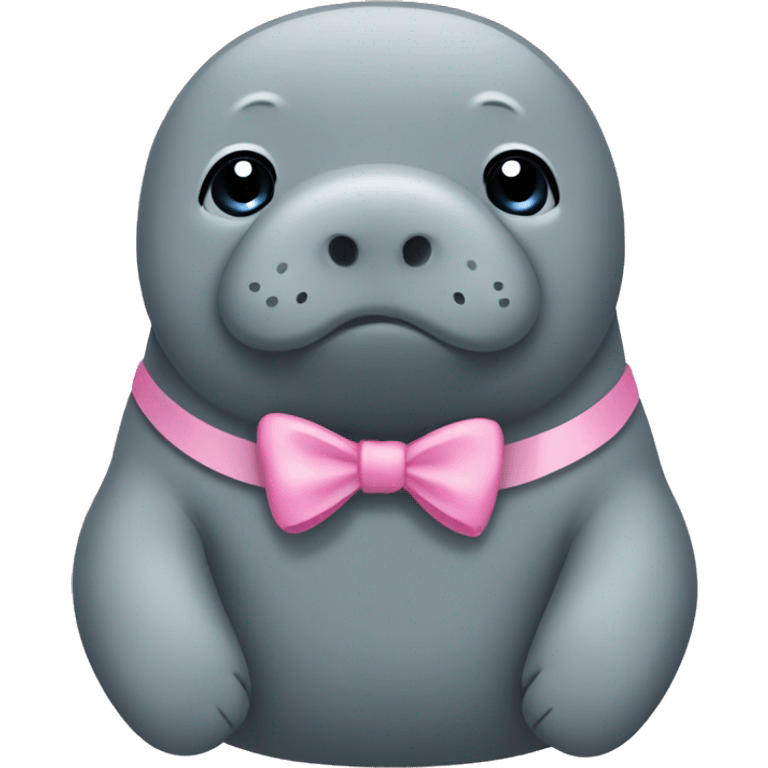 manatee wearing a little pink bow emoji