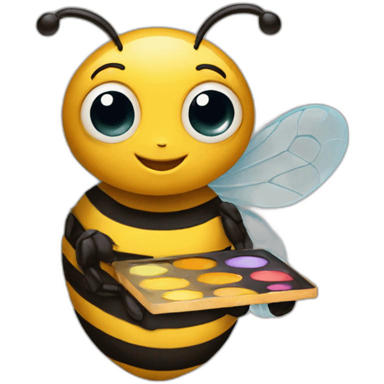 bee holding a palette emoji