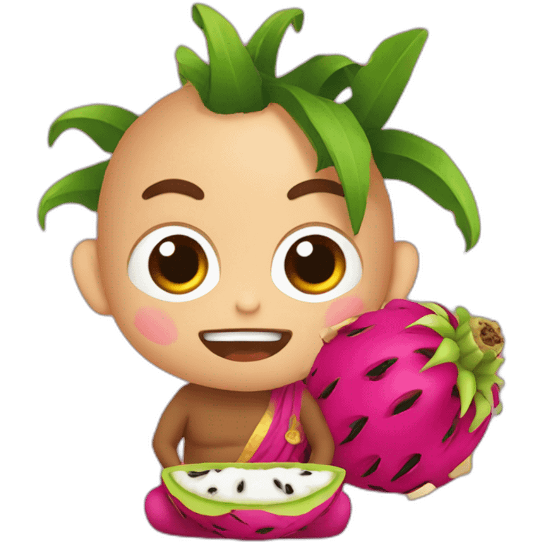 monkry eat dragon fruit emoji