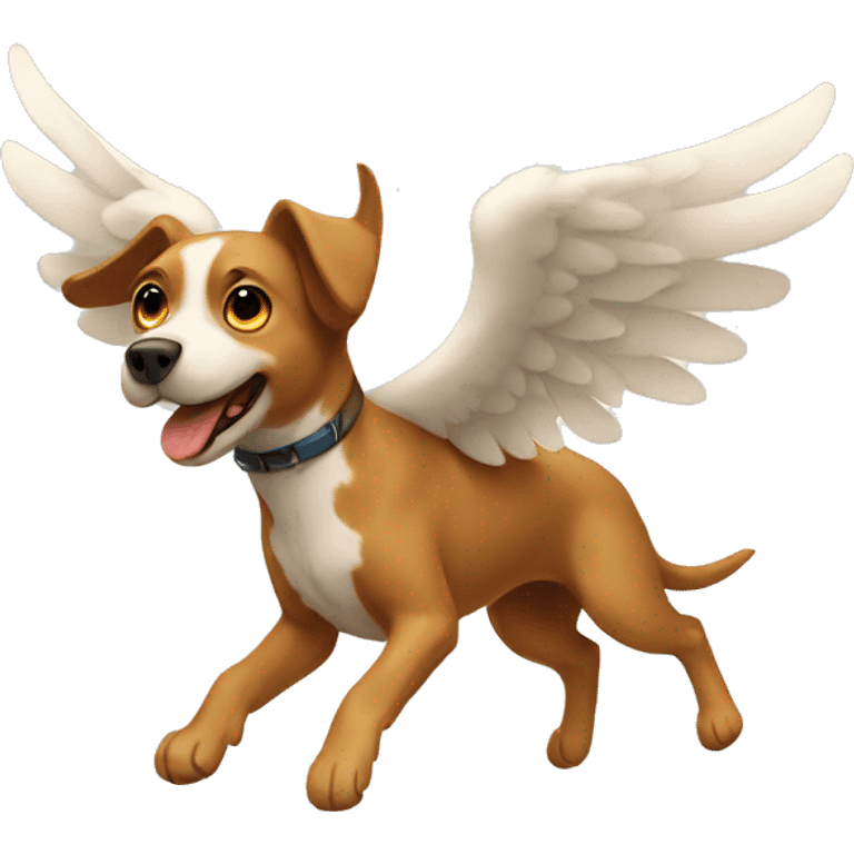 a flying dog with wings emoji