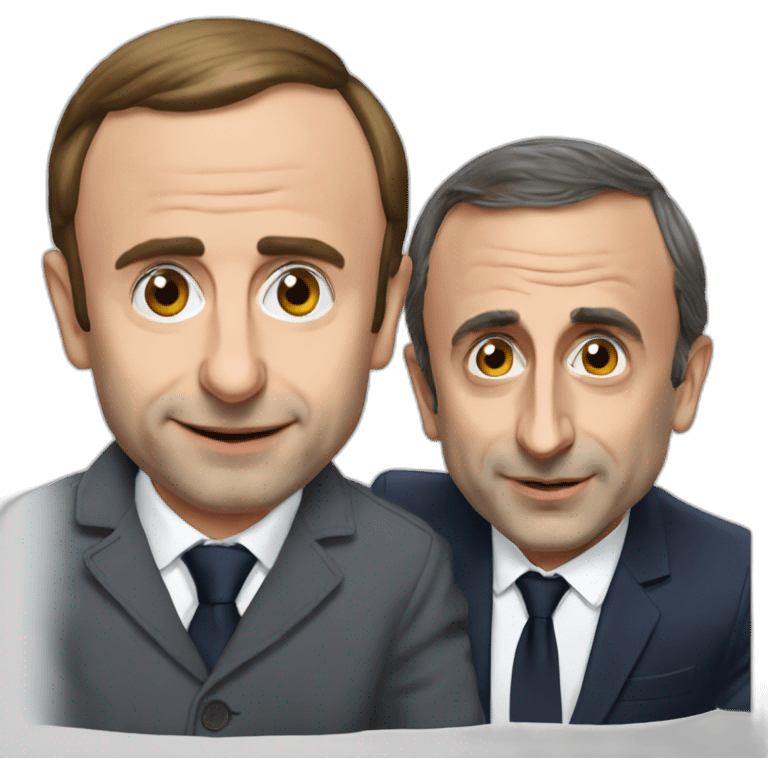 Éric zemmour qui embrasse Emmanuel Macron emoji