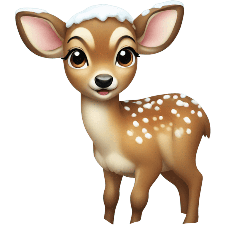 baby deer in snow emoji