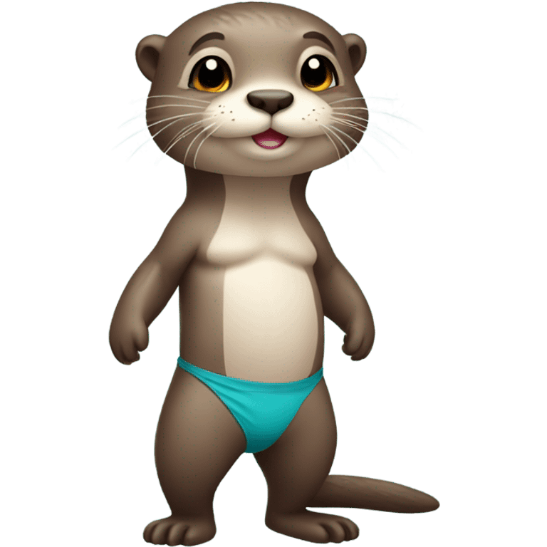 A cute otter wearing a bikini emoji