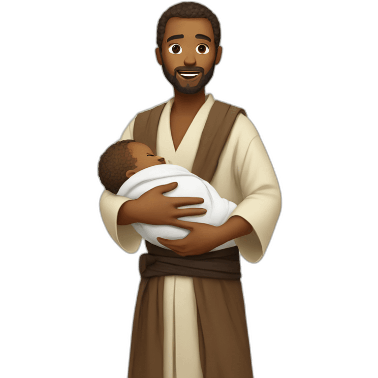 Jedi carrying a baby  emoji