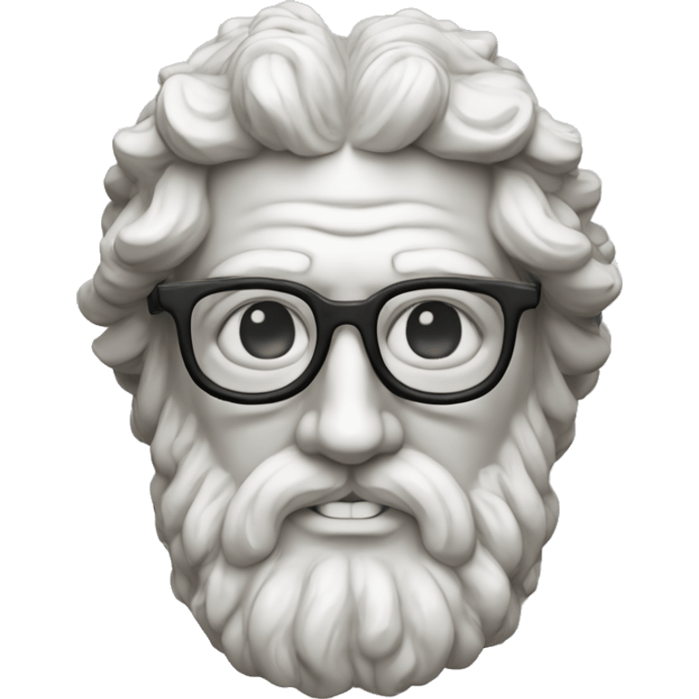 Ancient Greek King Odysseus Statue Face Only, Nerd, Off-white glasses, Off-white Statue, Off-white Eyes, No color emoji