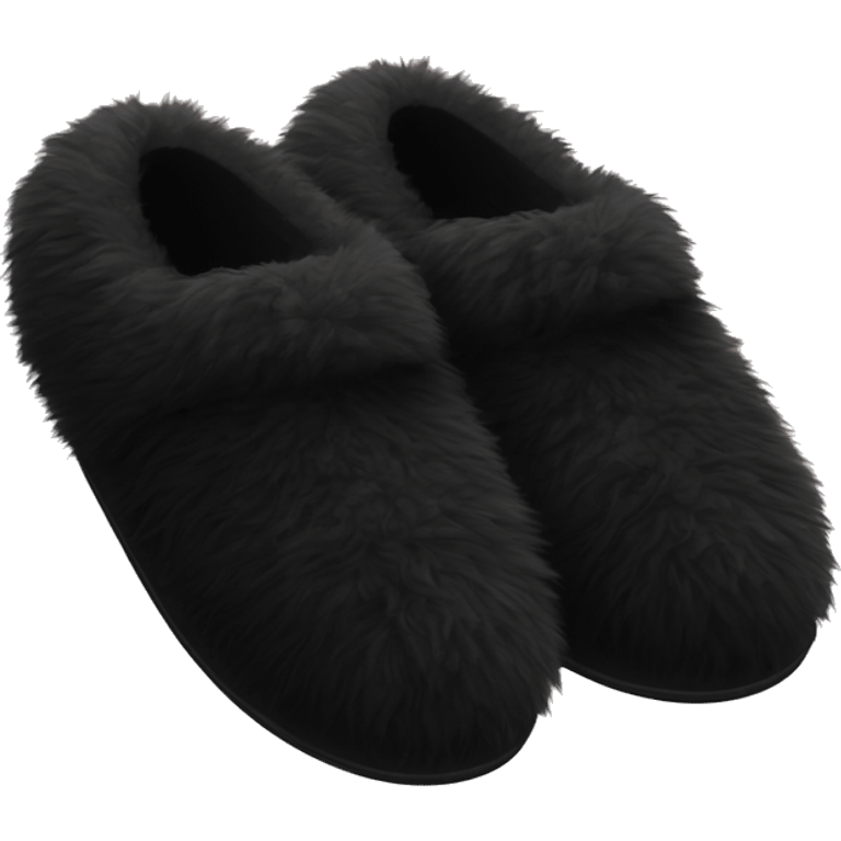 black fluffy slippers emoji